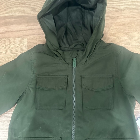 Old Navy boys hooded utility green jacket coat with pockets - Picture 2 of 2